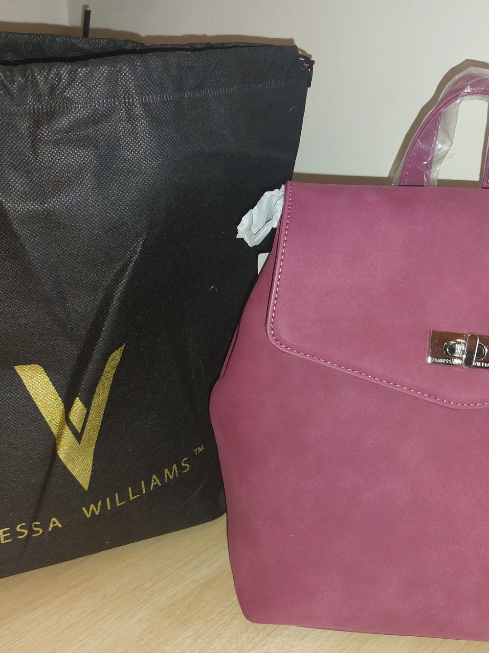 Plum Suade Vanessa Williams Backpack Handbag